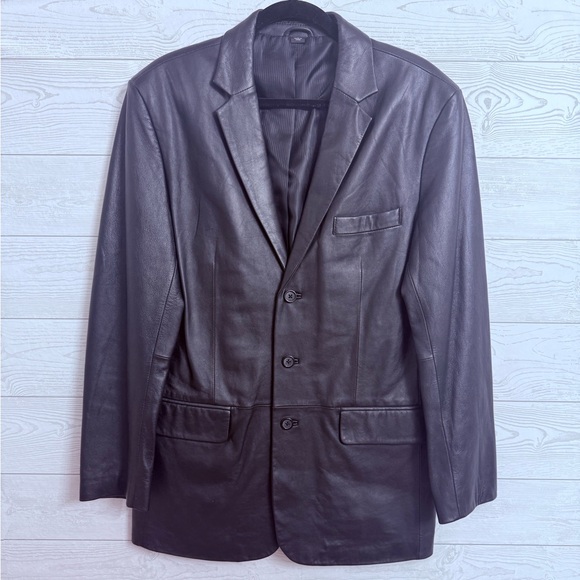 Alfani Other - Alfa I Men’s black Leather Blazer Jacket. Size 38R